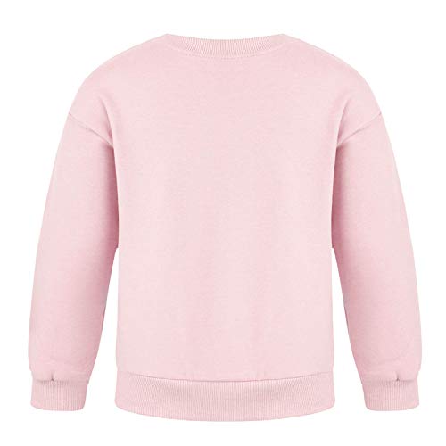 dPois Sudadera Niña Camiseta Top de Manga Larga Algodón con Lentejuelas Estampado Sudadera sin/con Capucha con Dibujo Unicornios para Niñas Rosa D 7-8 años