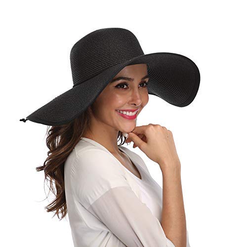 DRESHOW Mujer Sombrero Plegable Verano Sombrero Verano Sombrero ala Ancha Mujer Sombrero de Playa Plegable UPF 50+