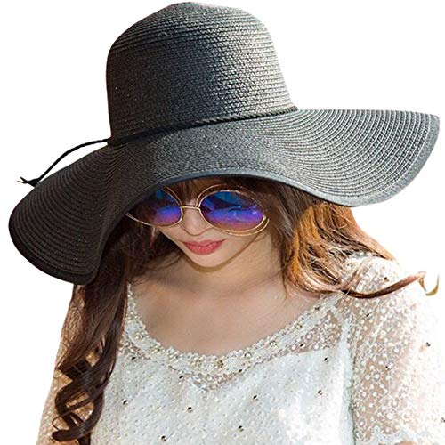 DRESHOW Mujer Sombrero Plegable Verano Sombrero Verano Sombrero ala Ancha Mujer Sombrero de Playa Plegable UPF 50+