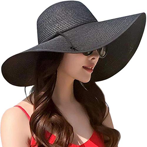 DRESHOW Mujer Sombrero Plegable Verano Sombrero Verano Sombrero ala Ancha Mujer Sombrero de Playa Plegable UPF 50+