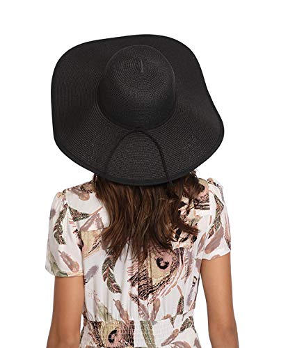 DRESHOW Mujer Sombrero Plegable Verano Sombrero Verano Sombrero ala Ancha Mujer Sombrero de Playa Plegable UPF 50+