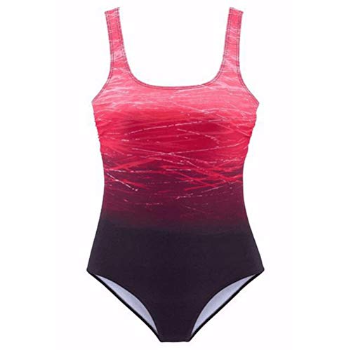 DURINM Bañador Mujer Sexy Trajes de baño de Una Pieza Bañador Flores Halter con Espalda Vendaje Monokini Verano Vacaciones Playa