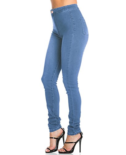 EASTDAMO Vaqueros Mujer Push Up Tejanos Mujer Cintura Alta Pantalones Pitillos Elasticos Jean de Mujer (Light Blue, XL)