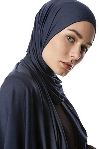 Ecardin Hijab Jersey Premium Melek - Bufanda elástica azul marino Talla única