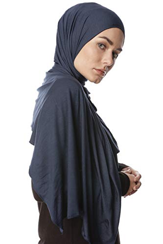 Ecardin Hijab Jersey Premium Melek - Bufanda elástica azul marino Talla única