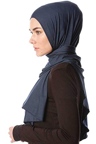 Ecardin Hijab Jersey Premium Melek - Bufanda elástica azul marino Talla única