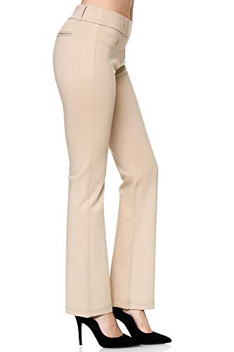 Elara Pantalones para Mujer Chunkyrayan Beige A146-8 Beige-38 (M)