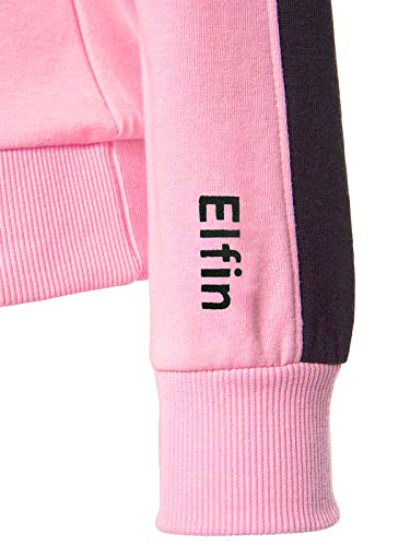 ELFIN Sudadera deportiva para mujer con cremallera y cuello alto Rosa. XL