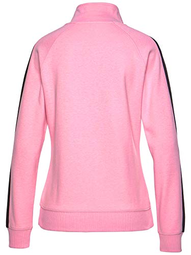 ELFIN Sudadera deportiva para mujer con cremallera y cuello alto Rosa. XL