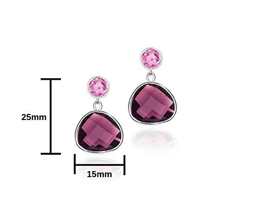 EMPATHY JEWELS - Pendientes Mujer Largos Para Fiesta, Unos Pendientes De Plata De Ley Con Piedras De Colores Perfectos Para Novias. Las Joyas Para Mujer Que Son Para Ti. (Amatista)