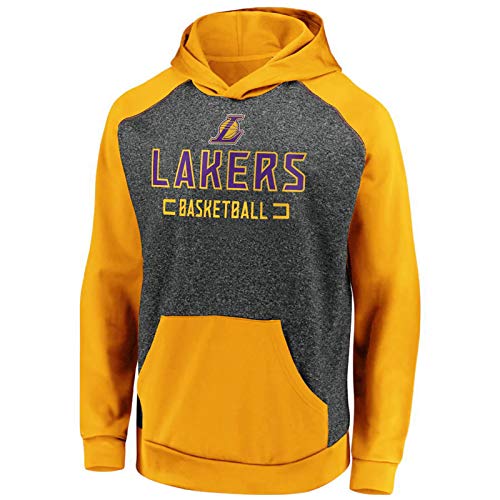 Entrenamiento de Baloncesto de Manga Larga Sudadera Suelta de Entrenamiento de Baloncesto Jogging suéter con Capucha para Hombre-Los Angeles Lakers Alero Jerseys de los Hombres XL