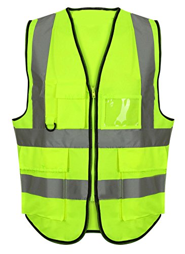 Eshopping Warehouse Chaleco ejecutivo unisex de alta visibilidad de trabajo reflectante de seguridad superior