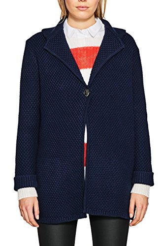 Esprit 087ee1i030 Chaqueta Punto, Azul (Navy 2 401), Small para Mujer