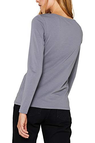 Esprit 998ee1k812 Camisa Manga Larga, Gris (Gunmetal 4 018), Large para Mujer