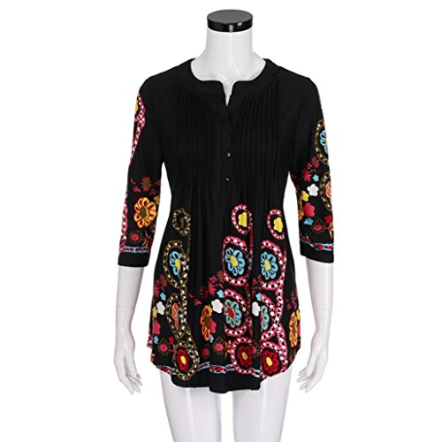 FAMILIZO Camisas Mujer Largas Camisetas Mujer Verano Tops Mujer Primavera Camisetas Mujer Largas Camisetas Mujer Manga Larga Algodon Tallas Grandes Mujer Fiesta Blusas Mujer Fiesta (L, Negro)