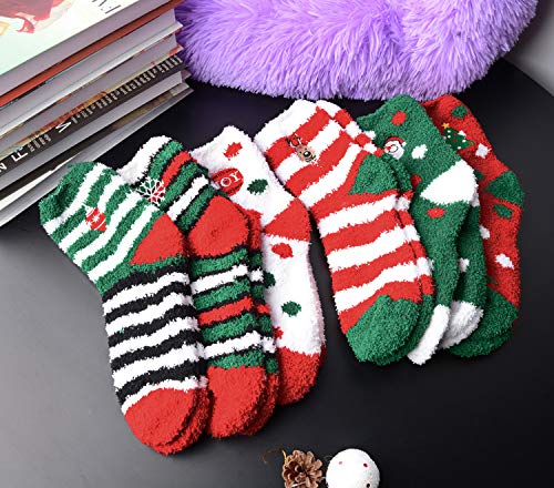 Fascigirl Calcetines de Navidad 6 Pares Calcetines Navidad Mujer Calcetines Termicos Mujer Invierno Calcetines Señora Navidad Calcetines para Niña Regalo Navidad