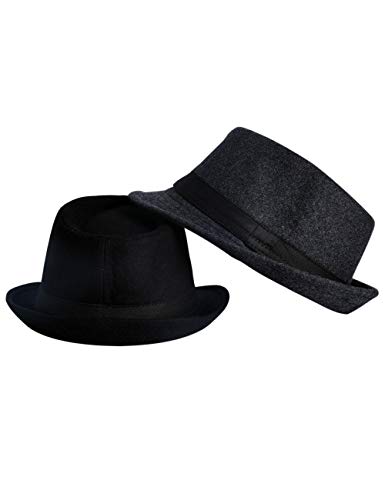 FBBULES Elegante Sombrero de Jazz Sombrero Fieltro Panamá ala Ancha Hat Fedora Sombreros de Sombrerera Sombreros de Vestir Trilby Cap para Viaje Fiesta Boda Viaje de Hombres Mujers