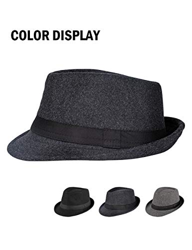 FBBULES Elegante Sombrero de Jazz Sombrero Fieltro Panamá ala Ancha Hat Fedora Sombreros de Sombrerera Sombreros de Vestir Trilby Cap para Viaje Fiesta Boda Viaje de Hombres Mujers