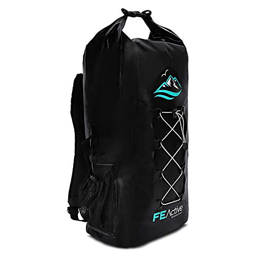 FE Active Mochila Impermeable Dry Bag - 30L Eco para Hombres y Mujeres para Pesca, Viajes, Playa, Kits de Supervivencia. Bolsillos para Cámaras de Foto, Accesorios de Pesca I Diseñada en California