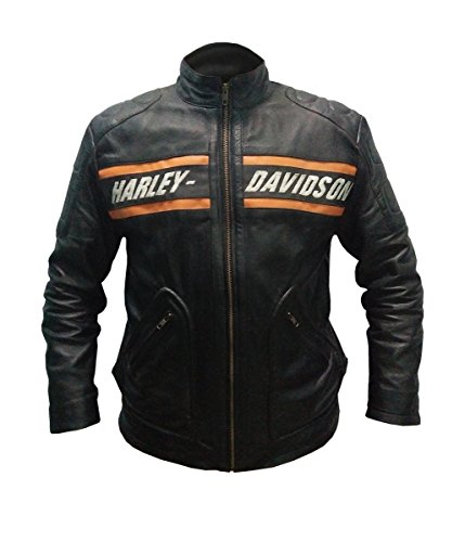 Feather Skin WWE Bill Goldberg HD Harley Davidson - Chaqueta de piel para motocicleta, color negro