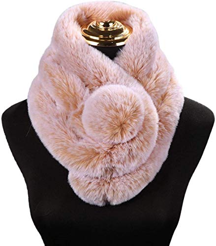 FFLQWQ0 Bufanda bufanda rosa de Cachemira, bufanda larga de invierno para mujer, bufanda de Color sólido, cuello de piel sintética, bufandas cálidas para invierno, regalos creativos