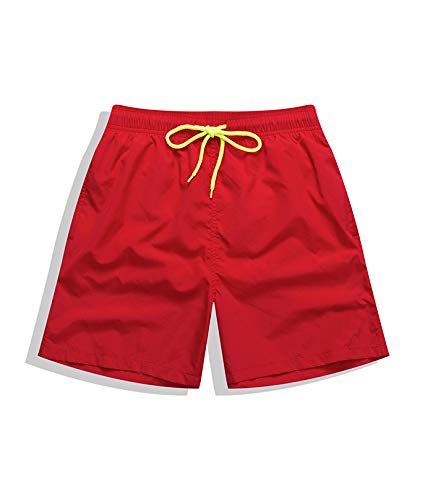 FGFD Bañador Hombre Pantalones Corto Deporte Bermudas Secado Rápido Trajes de Baño Hombre Bóxers Playa Shorts (XL, Rojo)