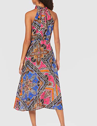 find. Vestido Midi Cuello Halter Mujer, Multicolor (mezcla de rosas)., 48, Label: 3XL