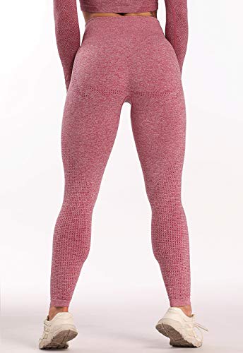 FITTOO Leggings Sin Costuras Mujer Pantalon Deportivo Alta Cintura Yoga Elásticos Seamless #6 Rosa Claro Medium