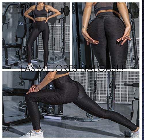 FITTOO Mallas Leggings Mujer Pantalones Deportivos oga Alta Cintura Elásticos Transpirables Negro L