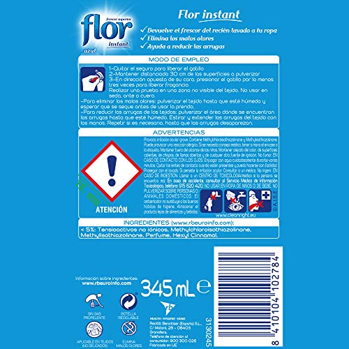 Flor Instant Perfume para la ropa, fragancia azul - pack de 4