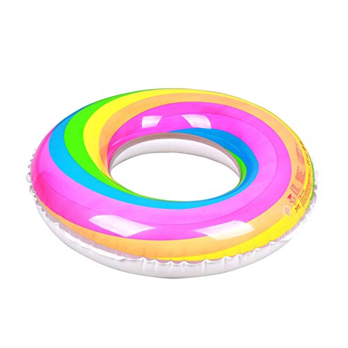 Flotador De Piscina, Flotadores Inflables De Arcoíris Para Piscina Anillo De Natación De PVC Natación Piscina De Verano Tubo De Natación De Agua Decoración De Fiesta En La Playa De Verano Accesorios