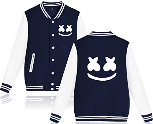 FLYCHEN Chaqueta de Béisbol para Niños Style Cool Uniforme Chicos Deportiva Jersey - Azul Marino - XS