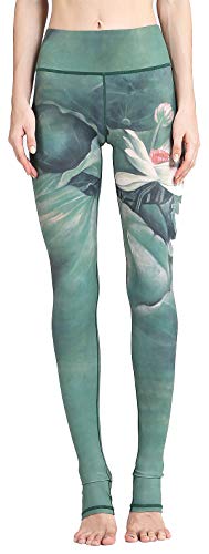 FLYCHEN Leggings Estampado Floral para Mujer Deportiva Fitness Push Up Yoga de Alta Cintura Elásticos Galaxy Star Impreso Traje de Running Galaxia Estrella HK143 - S