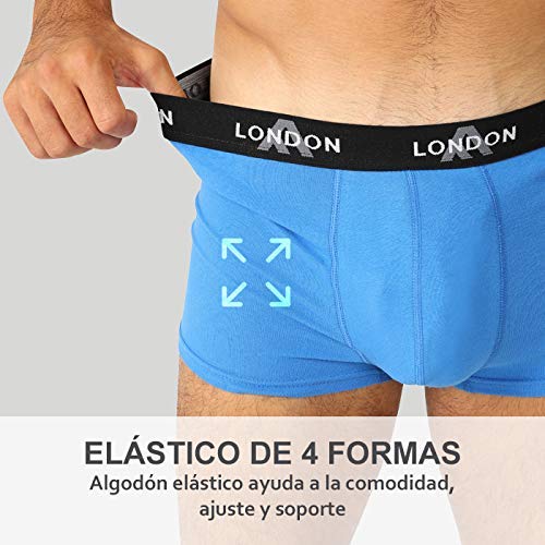 FM London Fitted Boxer, Negro (Black 01), X-Large (Pack de 8) para Hombre