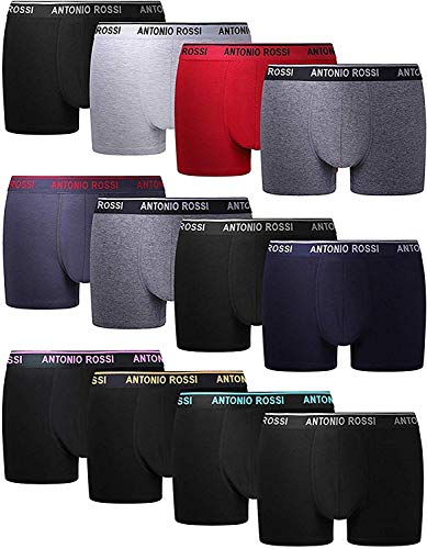 FM London Fitted Boxer para Hombre, Mulitcolor, S, Pack of 12