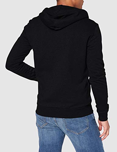 FM London Hyfresh Zipped Capucha, Negro (Black 01), Large para Hombre