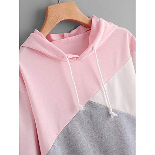 Fossen Sudadera Mujer Tumblr Baratas Empalme, Sudaderas Adolescentes Chicas Cortas Pull-Over Tops Blusa de Manga Larga