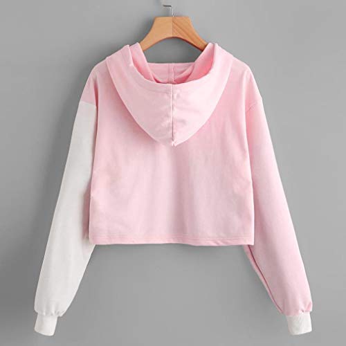 Fossen Sudadera Mujer Tumblr Baratas Empalme, Sudaderas Adolescentes Chicas Cortas Pull-Over Tops Blusa de Manga Larga