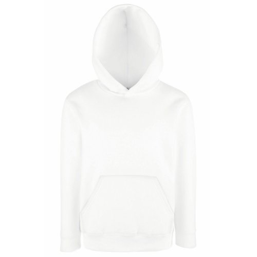 Fruit of the Loom - Sudadera clásica con capucha para niños, unisex, sin cremallera Blanco blanco 14 años