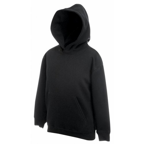 Fruit of the Loom - Sudadera clásica con capucha para niños, unisex, sin cremallera Negro negro 14 años