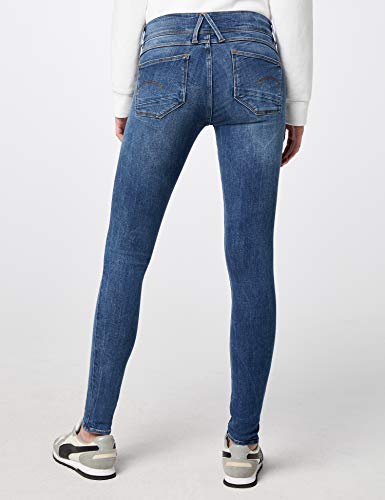 G-STAR RAW Lynn D-Mid Waist Super Skinny Vaqueros, Medium Aged 9136-071, 22W / 30L para Mujer