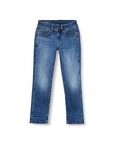 G-STAR RAW Midge Saddle Mid Waist Straight Vaqueros, Multicolor (Medium Indigo Aged 8968/6028), 36W / 34L para Mujer