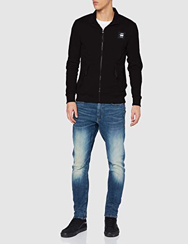 G-STAR RAW Zip Through Track Tweeter Chaleco de Sudadera, Dk Black C584-6484, L para Hombre