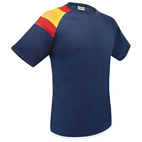 GARGOLA.ES OPERADORES DIGITALES Camiseta Bandera D&F- Azul Oscuro- con la Bandera de España- Camiseta Tecnica (S)