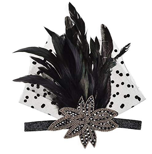 Gatsby Feather Headpiece, 20s Headpiece Inspired Leaf 1920s Flapper Headband Accesorios de Great Gatsby