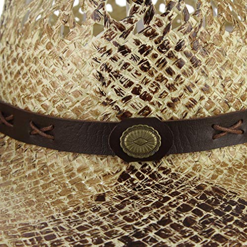 GEMVIE Sombrero de Vaquero para Mujer Hombre Gorro Gorra de Cow Boy Marrón