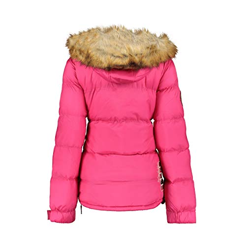 Geographical Norway BELANCOLIE Lady - Parka de Mujer cálida - Abrigo Capucha de Piel sintética - Chaqueta Invierno Acolchada - Chaqueta Corta Forro cálido - Regalo de Mujer (Rosa S) Talla 1