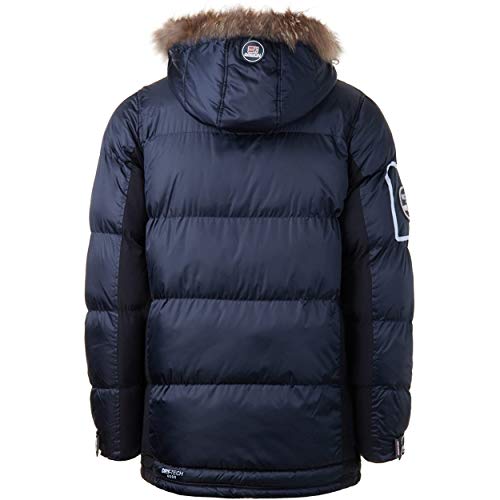 Geographical Norway DANONE MEN - Chaqueta De Hombre Cálida E Impermeable - Abrigo Grueso Capucha Aire Libre - Chaquetas Invierno Forro Exterior - Abrigos Ideal Hombres Casual (MARINA M)