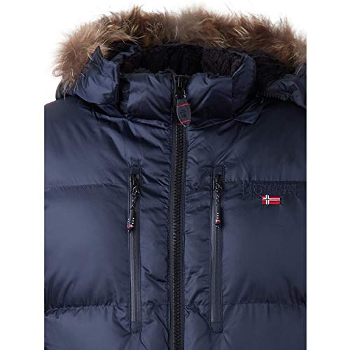 Geographical Norway DANONE MEN - Chaqueta De Hombre Cálida E Impermeable - Abrigo Grueso Capucha Aire Libre - Chaquetas Invierno Forro Exterior - Abrigos Ideal Hombres Casual (MARINA M)