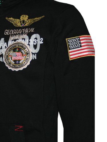 Geographical Norway Faero Sudadera con capucha y cremallera, para hombre negro XXL